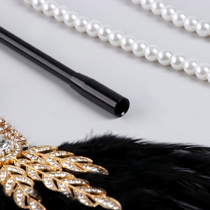 Карнавальный набор «Lux»: повязка, перчатки, бусы, мундштук Карнавальный набор «Lux»: повязка, перчатки, бусы, мундштук