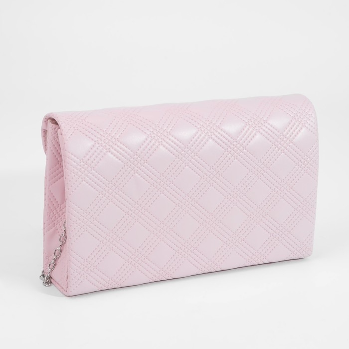 Сумка-клатч на клапане, цвет розовый