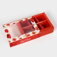 Новый год. Коробка под 6 конфет "Новогодние подарки", 13,7 х 9,8 х 3,8 см, кондитерская упаковка Новый год. Коробка под 6 конфет "Новогодние подарки", 13,7 х 9,8 х 3,8 см, кондитерская упаковка