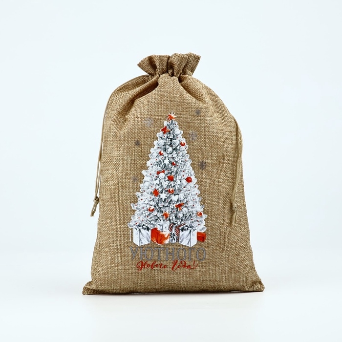 Мешок подарочный с термонаклейкой &laquo;Уютного Нового года&raquo;, 20 х 30 см, Новый год