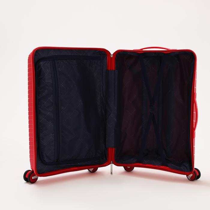 Чемодан средний 69 л (M), отдел на молнии, кодовый замок, 4 колеса, цвет красный