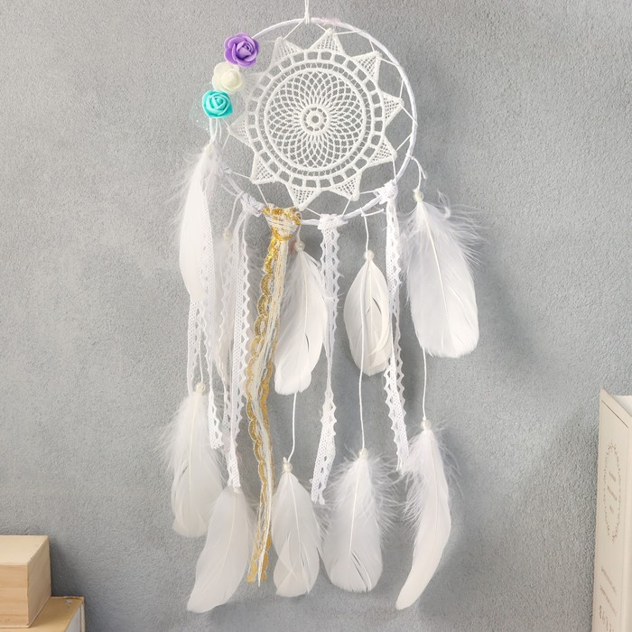 Ловец снов Ловец снов "Кружевной цветок " d=15 см МИКС 52 см