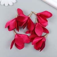 Декор для творчества текстиль "Бутон, цвет малиновый" набор 6 шт 6 см Декор для творчества текстиль "Бутон, цвет малиновый" набор 6 шт 6 см