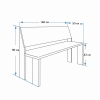 Скамейка, наличник 140&times;50&times;90см "Добропаровъ"