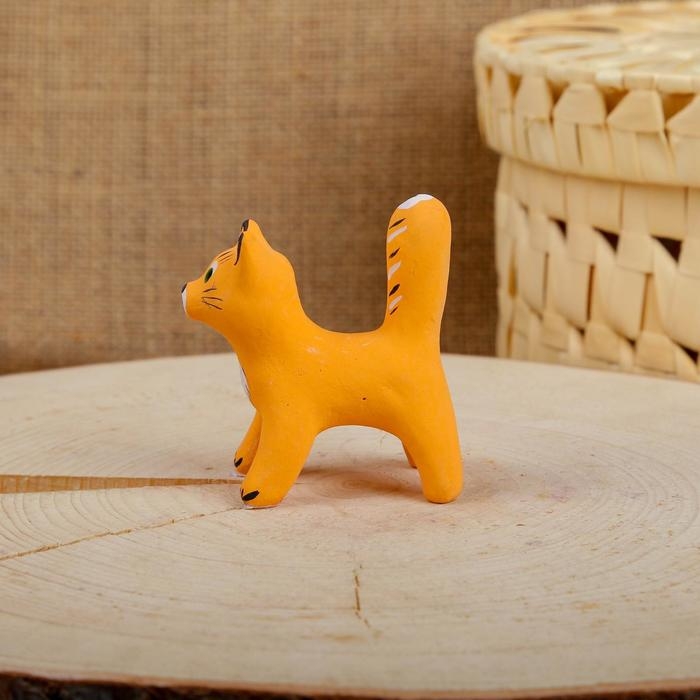 Сувенир &laquo;Котик&raquo;, рыжий, 3,5&times;4&times;5,5 см, каргопольская игрушка, микс