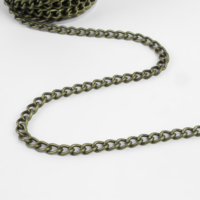 Цепочка для сумки, 7 &times; 11 мм, 10 &plusmn; 0,5 м, цвет бронзовый