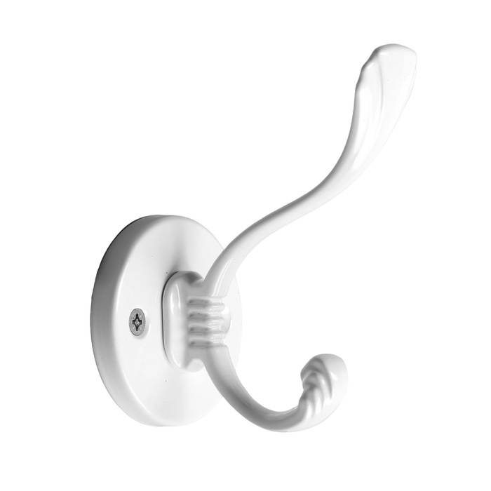 Крючок мебельный CAPPIO GRACE, двухрожковый, белый Крючок мебельный CAPPIO GRACE, двухрожковый, белый