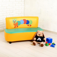 Диван мягкий &laquo;Пилот&raquo;, цвет зелёно-жёлтый, с гусеницей