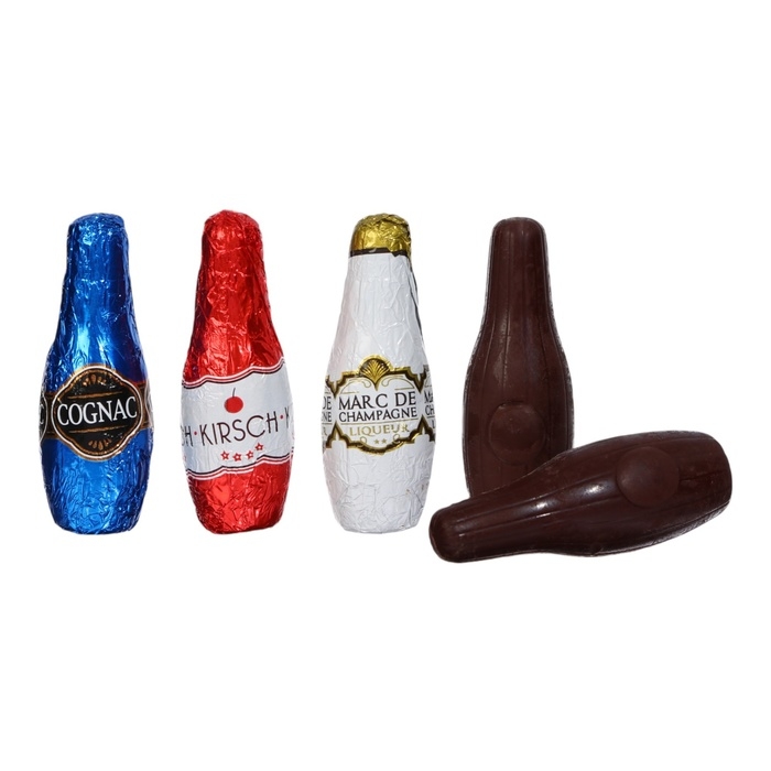 Новый год. Шоколад фигурный ALCOOLS DE FRANCE, с алкогольной начинкой, ассорти, 9 г