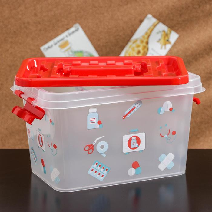 Аптечка &laquo;Доктор+&raquo;, 4 л, прямоугольная, рисунок МИКС