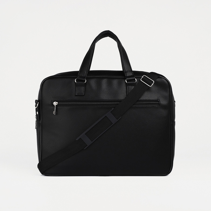 Сумка деловая на молнии TEXTURA, 2 наружных кармана, цвет чёрный Сумка деловая на молнии TEXTURA, 2 наружных кармана, цвет чёрный