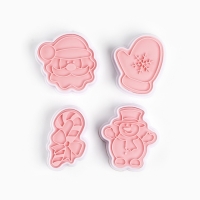 Новый год. Набор форм для печенья &laquo;Посылка от Деда Мороза&raquo;, пластик, 4 шт