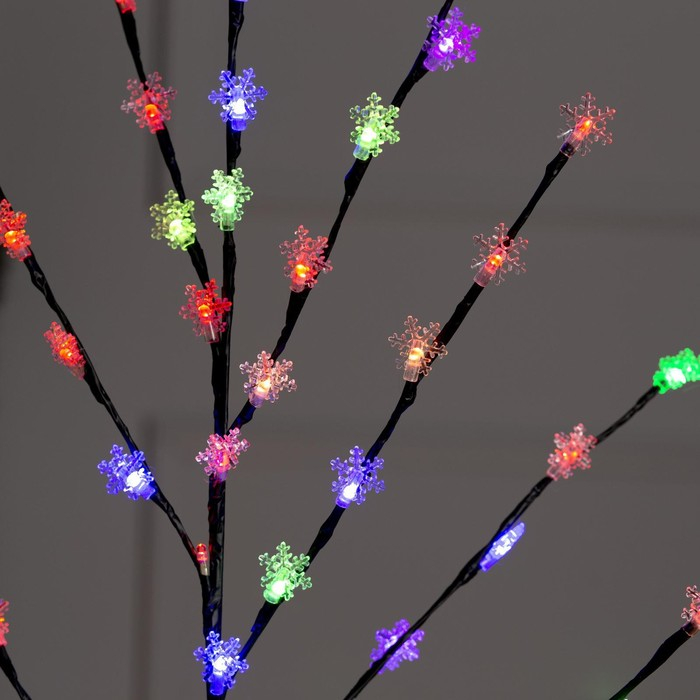 Светодиодный куст &laquo;Снежинки&raquo; 1.5 м, 84 LED, мигание, 220 В, свечение мульти (RG/RB)