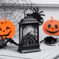 Светодиодная фигура &laquo;Камин с тыквой&raquo; 6 &times; 13 &times; 4 см, пластик, батарейки AG13х3 (в комплекте), свечение тёплое белое