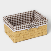 Корзина для хранения Доляна &laquo;Клеточка&raquo;, 26&times;20&times;12 см, цвет коричневый