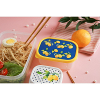 Набор пищевых контейнеров Доляна &laquo;Лимоны&raquo;, 3 шт: 150 мл, 500 мл, 1,2 л, прямоугольные