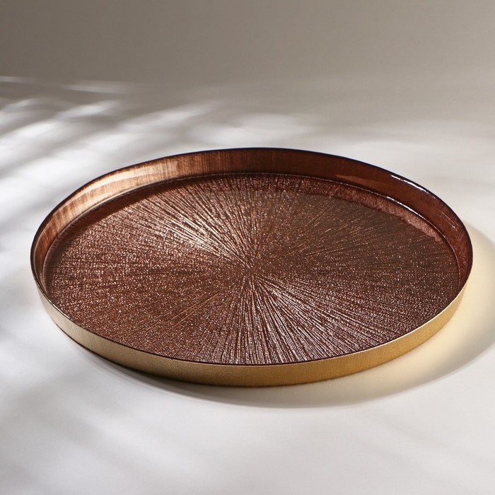 Блюдо с бортом Victoria Marrone, d=32 см, цвет бронзовый