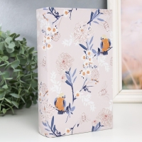 Сейф-книга дерево кожзам "Белые цветы и жёлтые птицы" 21х13х5 см Сейф-книга дерево кожзам "Белые цветы и жёлтые птицы" 21х13х5 см