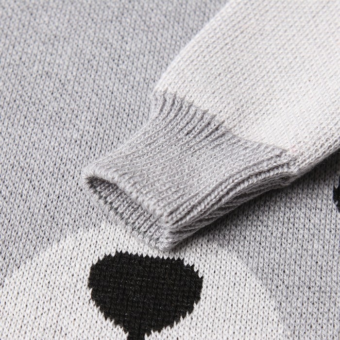 Комбинезон вязаный Крошка Я "Мордочка", рост 86-92 см, серый