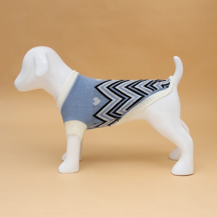 Свитер "Волна", L (ДС 29, ОШ 29, ОГ 29-49 см), голубой