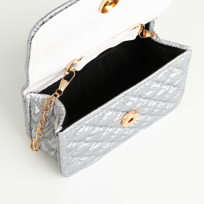 Сумка детская для девочки на молнии &laquo;Выбражулька&raquo;, цвет серебряный