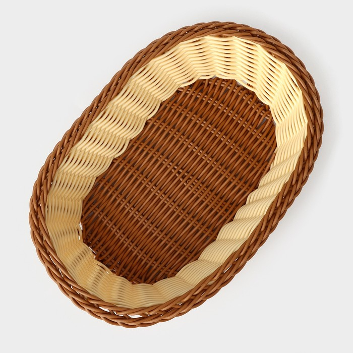 Корзинка для подачи овальная Доляна &laquo;Молочный шоколад&raquo;, 25&times;17 см, цвет молочный