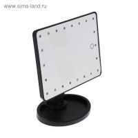 Зеркало Luazon KZ-06, подсветка, 26.5×16×12 см, 4хАА, 22 диода, сенсорная кнопка, черное Зеркало Luazon KZ-06, подсветка, 26.5×16×12 см, 4хАА, 22 диода, сенсорная кнопка, черное