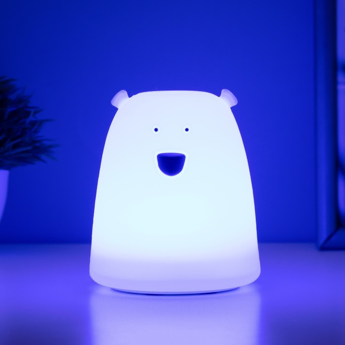 Ночник Ночник "Антистресс мякиш мишка" LED RGB от батареек 3ААА 9х9х10,5 см RISALUX