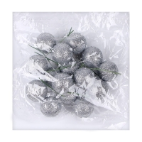 Фигурка для поделок и декора на проволоке &laquo;Шар&raquo;, набор 15 шт., размер 1 шт. &mdash; 3 &times; 9 см, цвет серебро