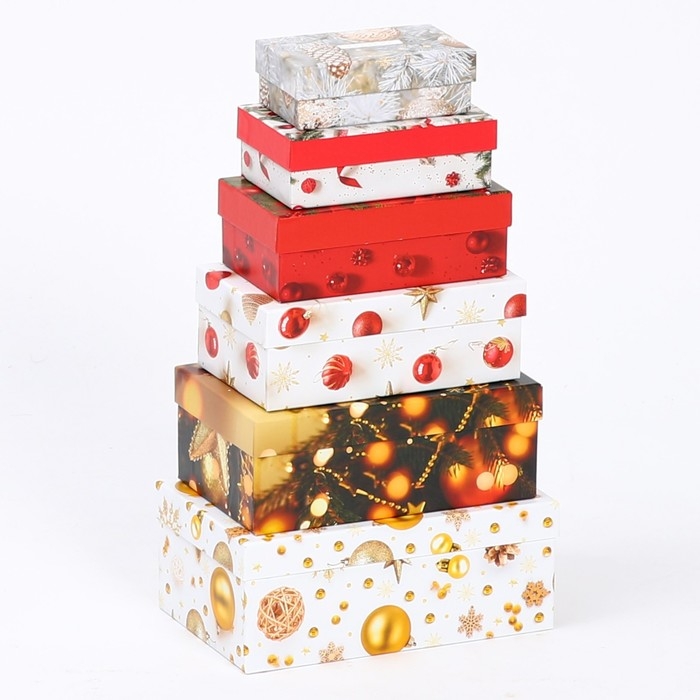 Набор коробок подарочных 15 в 1 &laquo;С Новым годом&raquo;, 12 х 7 х 4 см - 46,6 х 35,2 х 17.5 см, Новый год