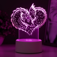 Светильник "Драконы" LED RGB от сети 14,2х9,5х14,1 см