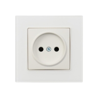 Розетка одноместная TOT Matte Glass, 10 А, скрытая, без з/к, стекло, белая Розетка одноместная TOT Matte Glass, 10 А, скрытая, без з/к, стекло, белая