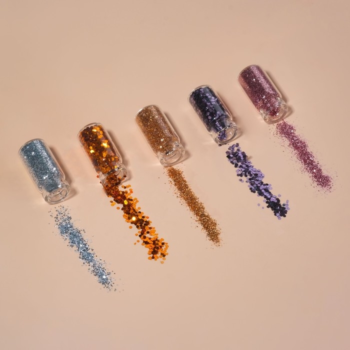 Блёстки для декора ногтей &laquo;Нежность&raquo;, мелкие/средние/крупные, 12 бутылочек