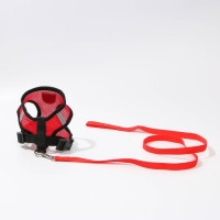 Шлейка дышащая с поводком и светоотражающей нашивкой, M, ОШ 33, ОГ 32-43, красная Шлейка дышащая с поводком и светоотражающей нашивкой, M, ОШ 33, ОГ 32-43, красная