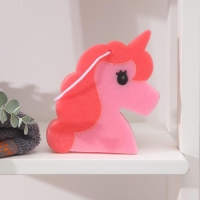 Губка для тела Доляна &laquo;Единорожка&raquo;, 17&times;14 см, цвет розовый