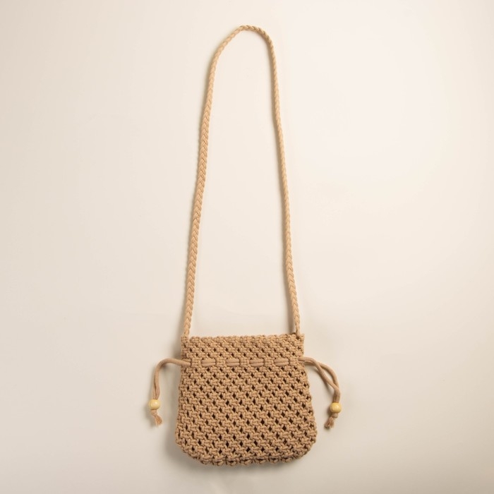 Сумка женская SL Home, ручное плетение, хлопок, длина ручек 55 см, 22&times;22 см