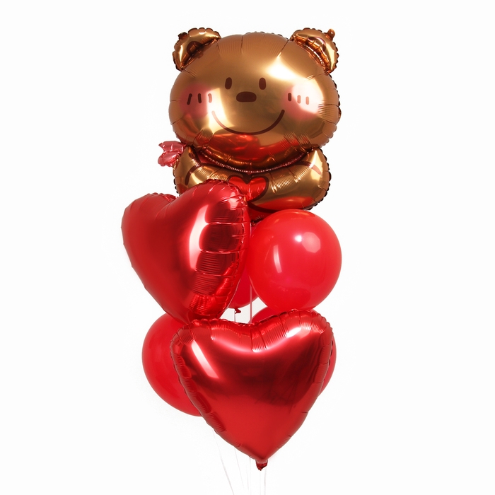 Набор шаров &laquo;Мишка. Сердце&raquo;, латекс, фольга набор 7 шт.