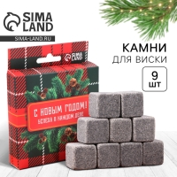 Новый год. Новогодний набор камней для виски &laquo;Успеха в каждом деле&raquo;, 9 шт