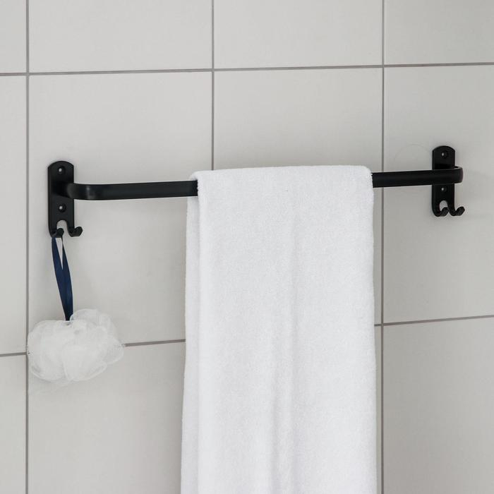 Держатель для полотенец, 4 крючка, 58×10×7,5 см, цвет чёрный Держатель для полотенец, 4 крючка, 58×10×7,5 см, цвет чёрный