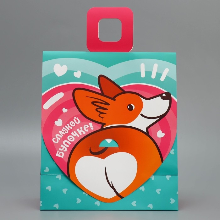 Пакет подарочный с формовым клапаном, упаковка, &laquo;Желаю счастья&raquo;, 23 х 27 х 11.5 см