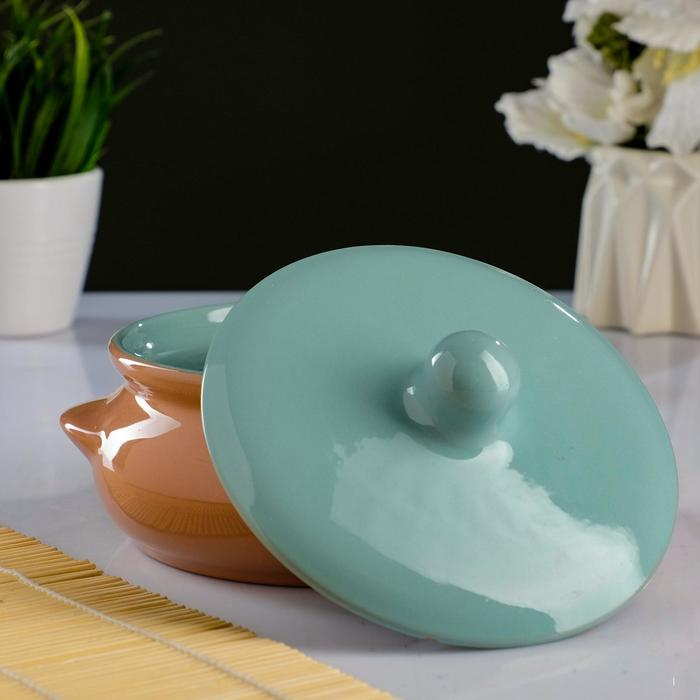 Горшок керамический для запекания Горшок керамический для запекания "Борисовский" 0,7л / 15х9см, радуга МИКС