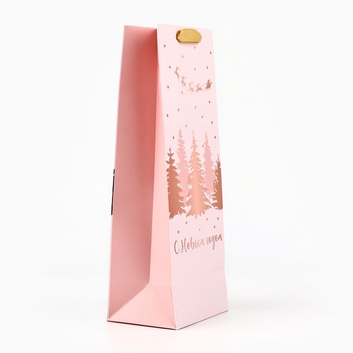 Пакет подарочный новогодний ламинированный под бутылку &laquo;Новогодний сюрприз&raquo;, 13 x 36 x 10