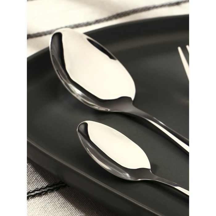 Набор столовых приборов из нержавеющей стали «Элегант», 24 предмета, на подставке, цвет серебряный Набор столовых приборов из нержавеющей стали «Элегант», 24 предмета, на подставке, цвет серебряный