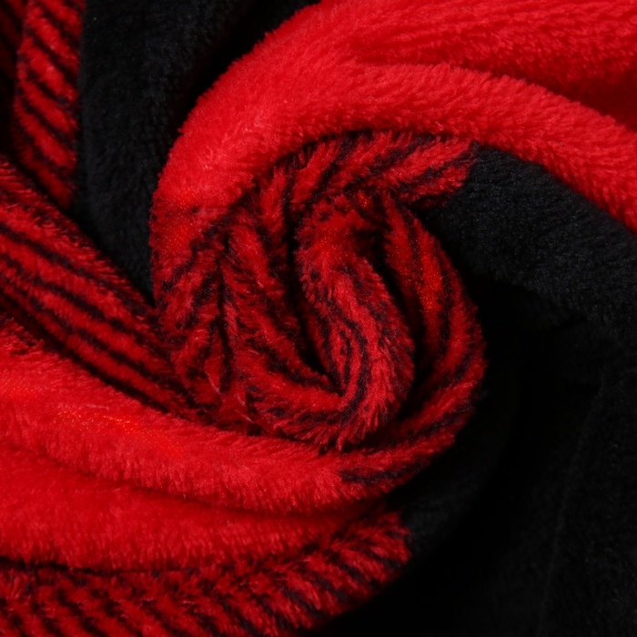 Плед Этель Плед Этель "Клетка черно-красн" 180*200 см,100% п/э, корал-флис 220 гр/м2