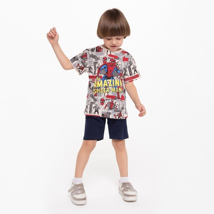 Футболка детская Marvel, цвет бежевый, рост 104-110 см (4-5 лет)