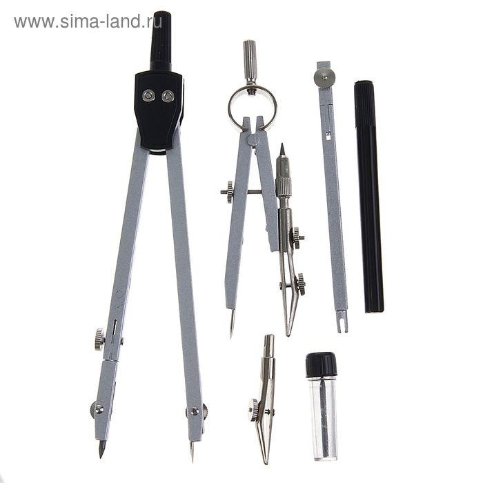 Готовальня 6 предметов (2 циркуля, грифель, рейсфедер, 2 удлинителя), в пластиковом пенале Готовальня 6 предметов (2 циркуля, грифель, рейсфедер, 2 удлинителя), в пластиковом пенале