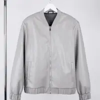 Бомбер из искусственной кожи Univer, серый, размер XS/S