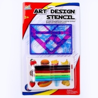 Трафареты &laquo;Мальчик и девочка&raquo;, набор 2 шт., 6 шт. фломастеров