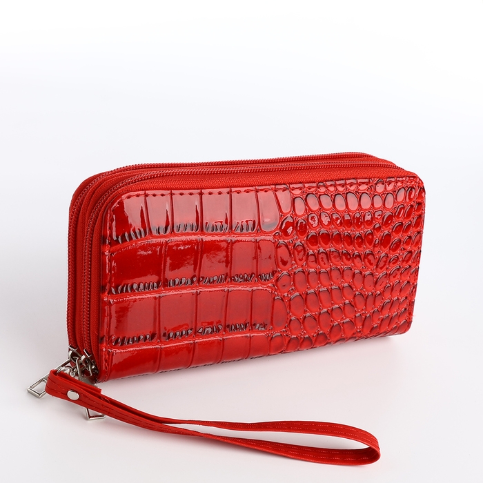 Кошелёк женский на молниях, цвет красный Кошелёк женский на молниях, цвет красный
