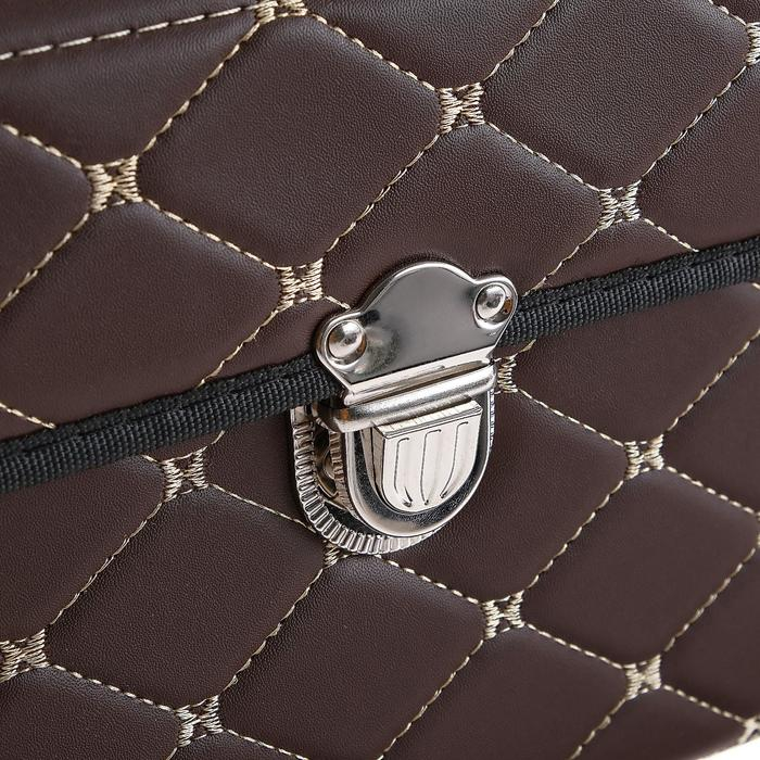 Органайзер кофр в багажник автомобиля HT-097, саквояж 48&times;32&times;30 см, коричневый, экокожа